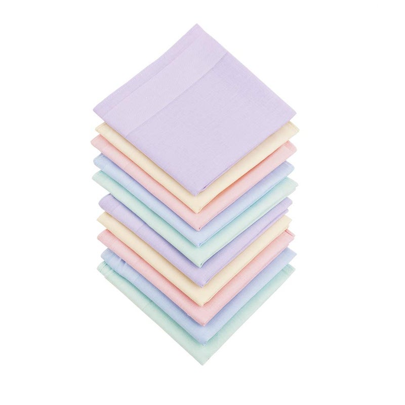 HOULIFE Ladies 100% 60S Cotton Handkerchiefs Womens Solid Candy Color Hankies for Wedding Party 16x16 - Image 1